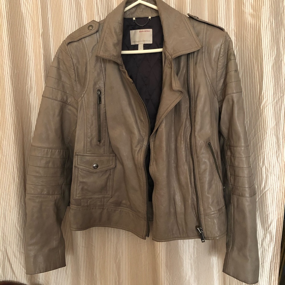 Grey leather jacket